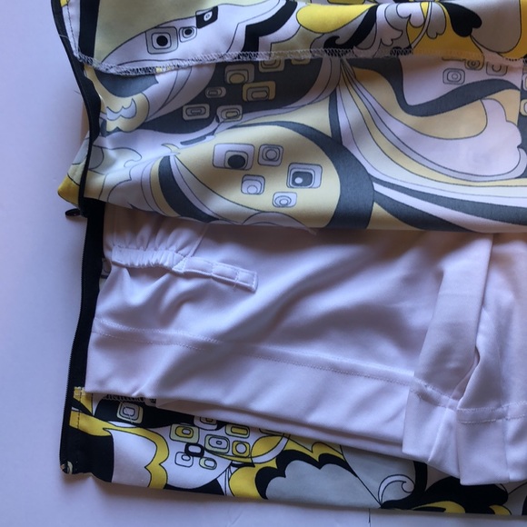 Bette & Court golf sport skort 80’s 90’s pattern geometric yellow and black - Picture 10 of 16